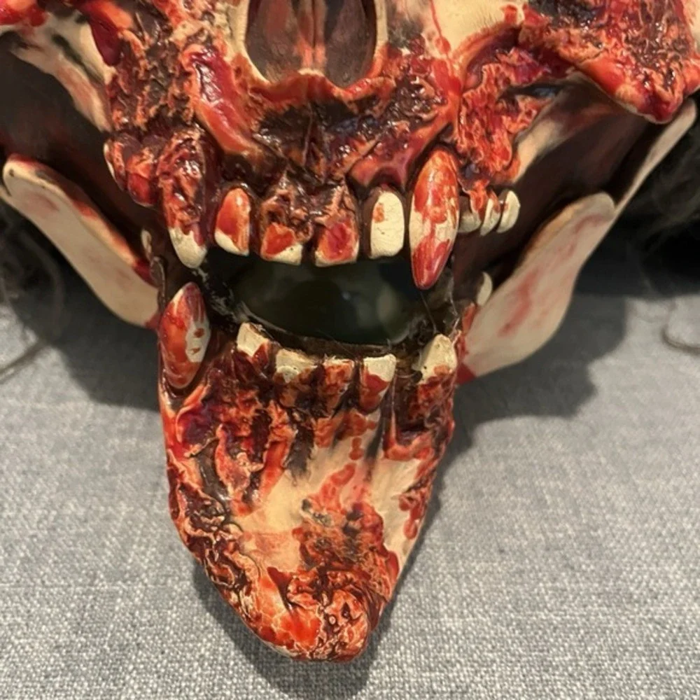 Zagone Studios Zombie Mask‎ 2006018 Apocalypse Horror Grim Skull Hair & Hood USA